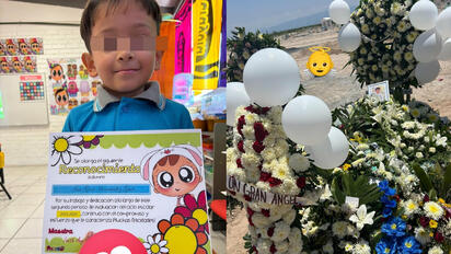 Familiares y amigos acompañaron con profundo dolor la despedida del pequeño Ian Gael en Monclova.  Entre globos blancos, flores, lágrimas y abrazos
