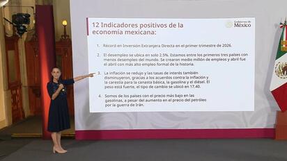 La presidenta Claudia Sheinbaum presentó 12 indicadores económicos para defender la estabilidad y crecimiento de México frente al entorno internacional