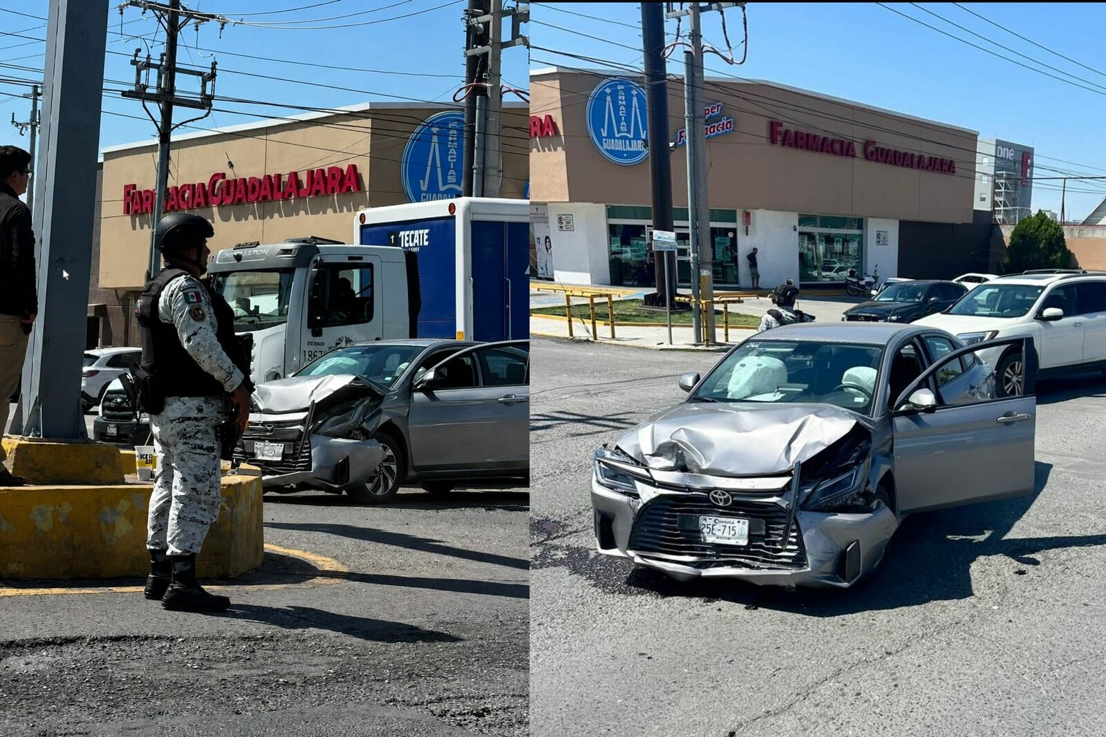 Guardia Nacional interviene tras aparatoso percance en el bulevar Pape de Monclova
