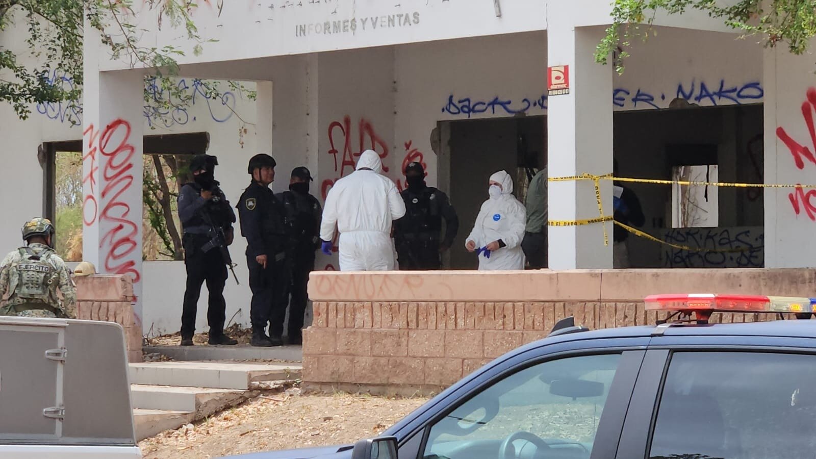 Hallan dos cuerpos en oficinas abandonadas del sector Tres Ríos en Culiacán