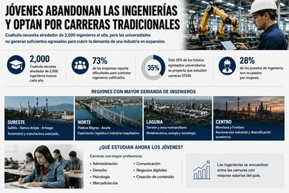 Jóvenes abandonan las ingenierías y optan por carreras tradicionales