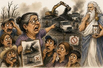 Caricatura editorial... “Cloete entre humo y negocio”