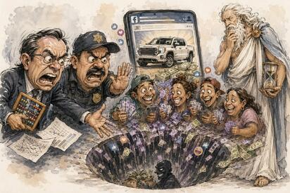 Cronos - Caricatura editorial... “La rifa de los sueños”