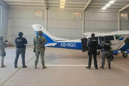 Autoridades aseguraron una narcoavioneta, un inmueble, vehículos y 24 kilos de cocaína en Mexicali, con un golpe económico estimado en 5 millones de pesos