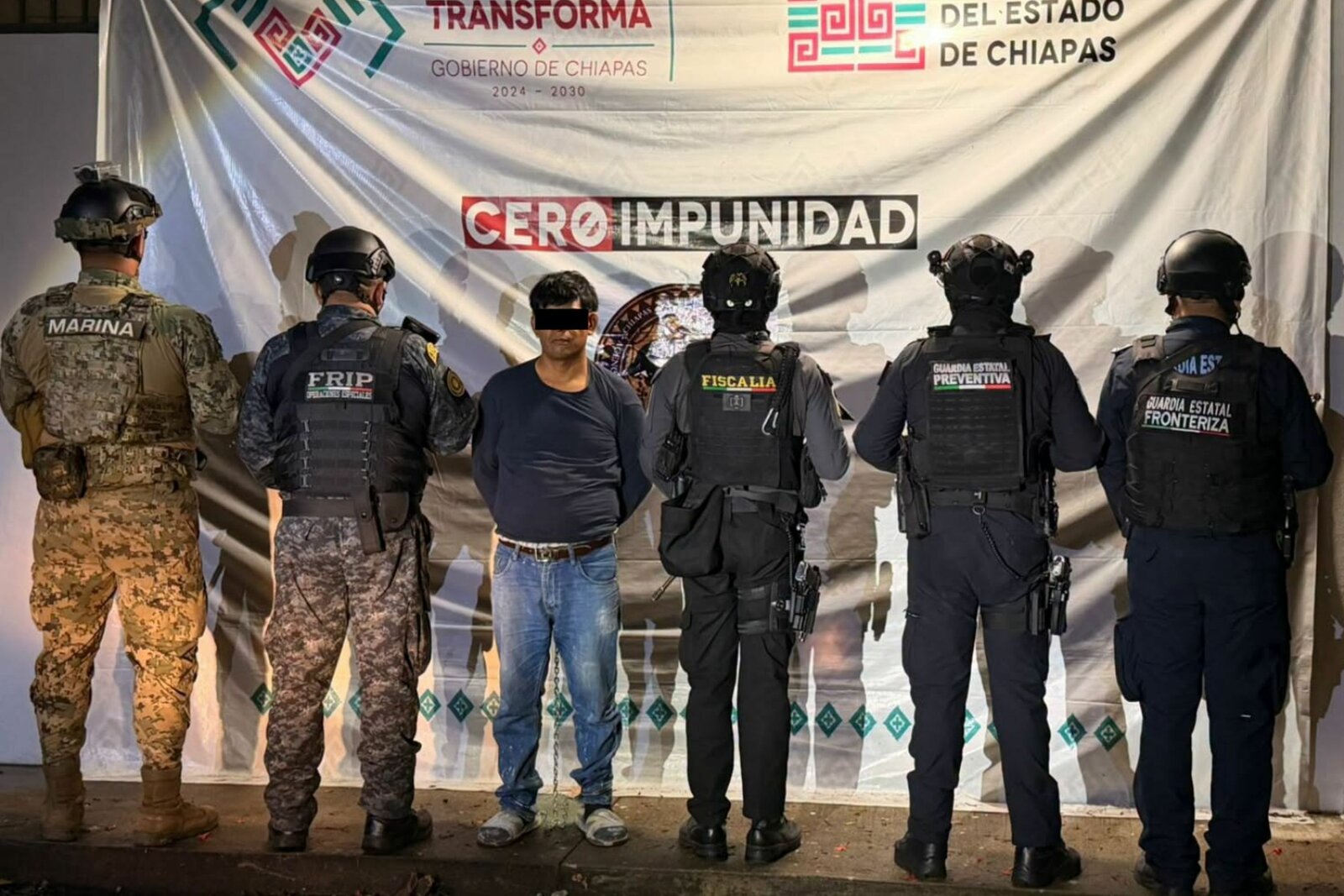 Capturan en Chiapas a presunto líder de la MS-13 buscado en El Salvador