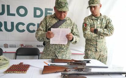 Canje de armas suma 218 armas y 353 granadas entregadas en Edomex
