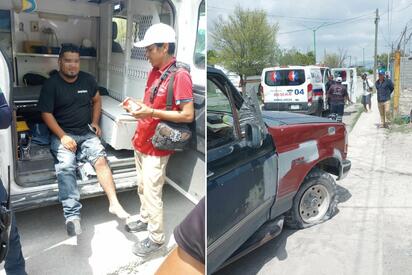 Choque entre camioneta y motocicleta deja dos lesionados en Castaños