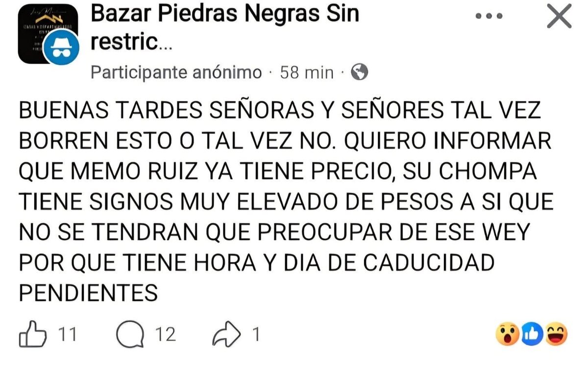 Mensajes intimidatorios contra Memo Ruiz generan inquietud en el ámbito político
