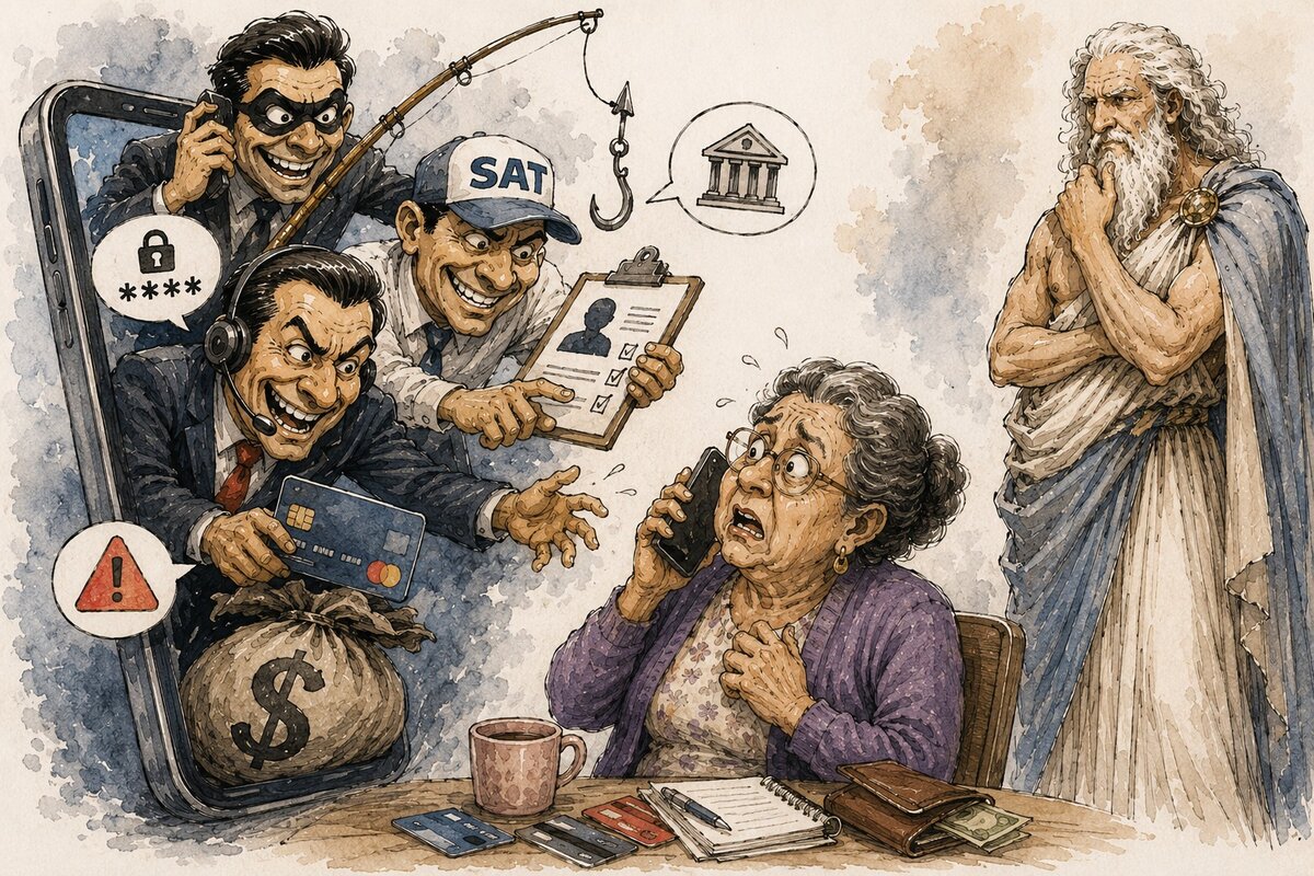 Caricatura editorial... Llamada peligrosa
