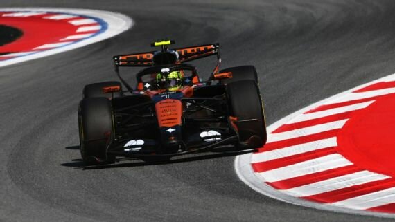 Lando Norris lidera en Barcelona con tiempo de 1:15.426