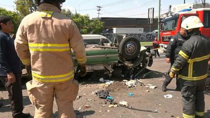 Volcadura en la México-Pachuca deja 15 lesionados