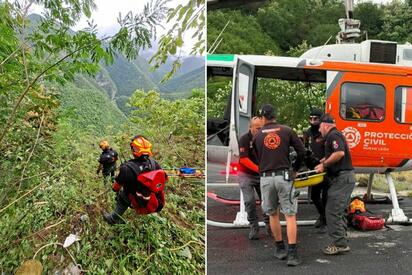 Hallan sin vida a pareja que cayó en cuatrimoto a barranco en Nuevo León