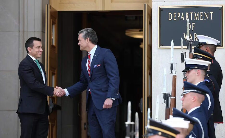 Daniel Noboa visita el Pentágono y refuerza cooperación con Estados Unidos