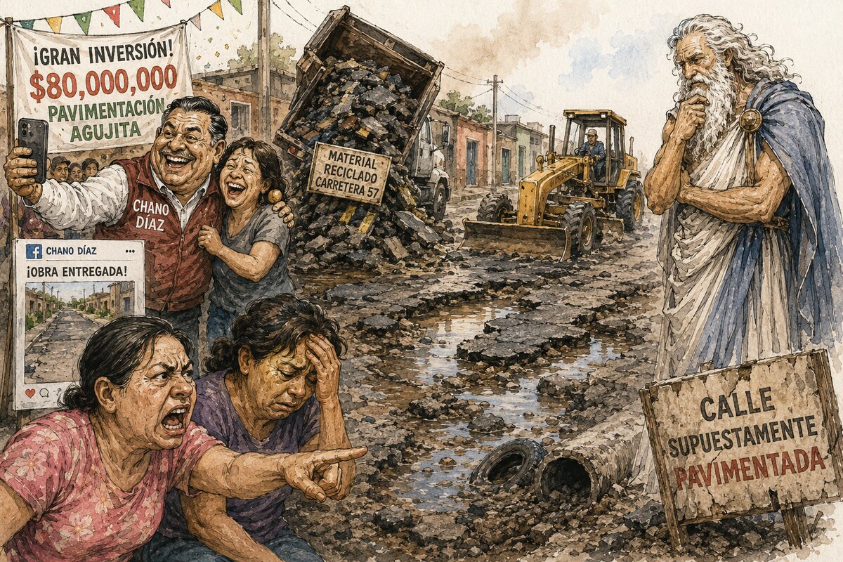Caricatura editorial... La calle que se hundió antes que las promesas
