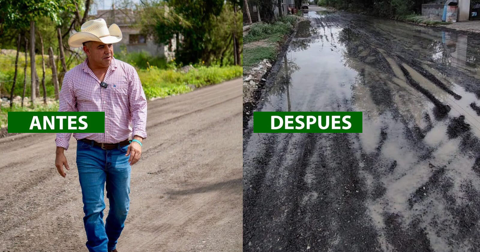 TEMA DEL DÍA Habitantes de Agujita expresan inconformidad por trabajos recientes de calle, aseguran fallas visibles y dudas sobre inversión municipal anunciada.  Habitantes