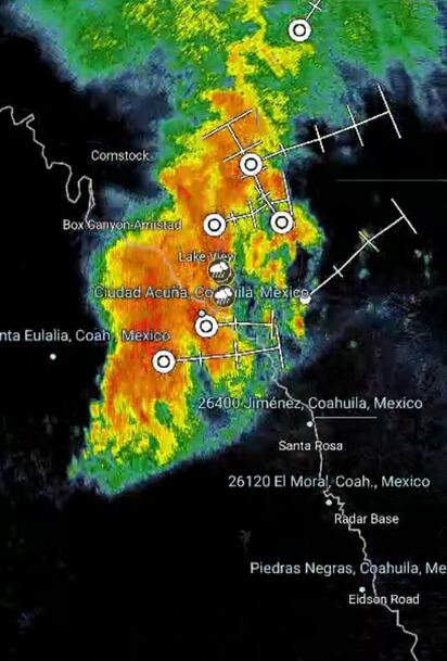 Lluvias de Acuña podrían llegar a PN en próximos minutos