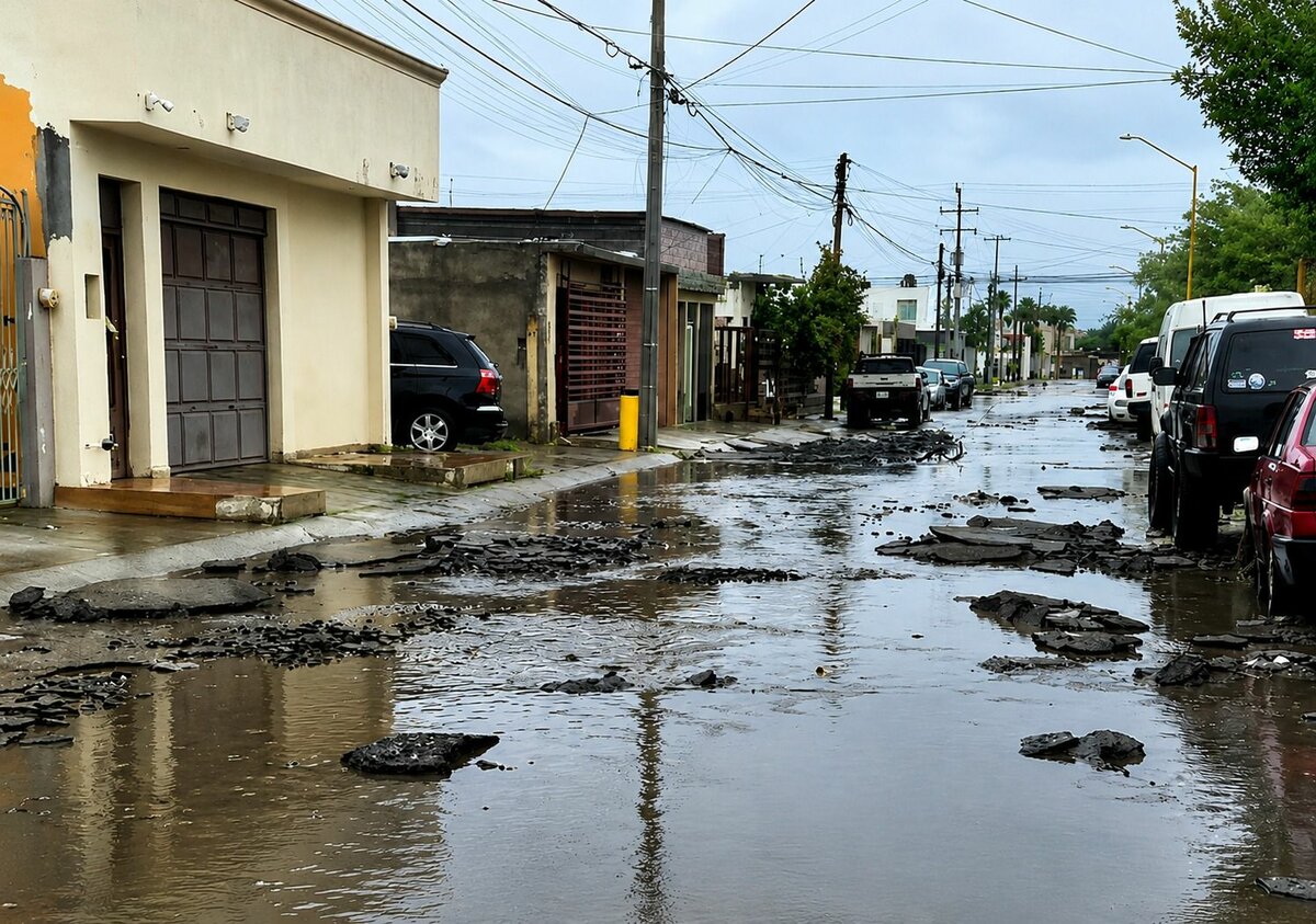 Lluvias dejan daños en vialidades de Los Cedros; municipio evalúa rehabilitación de calles afectadas
