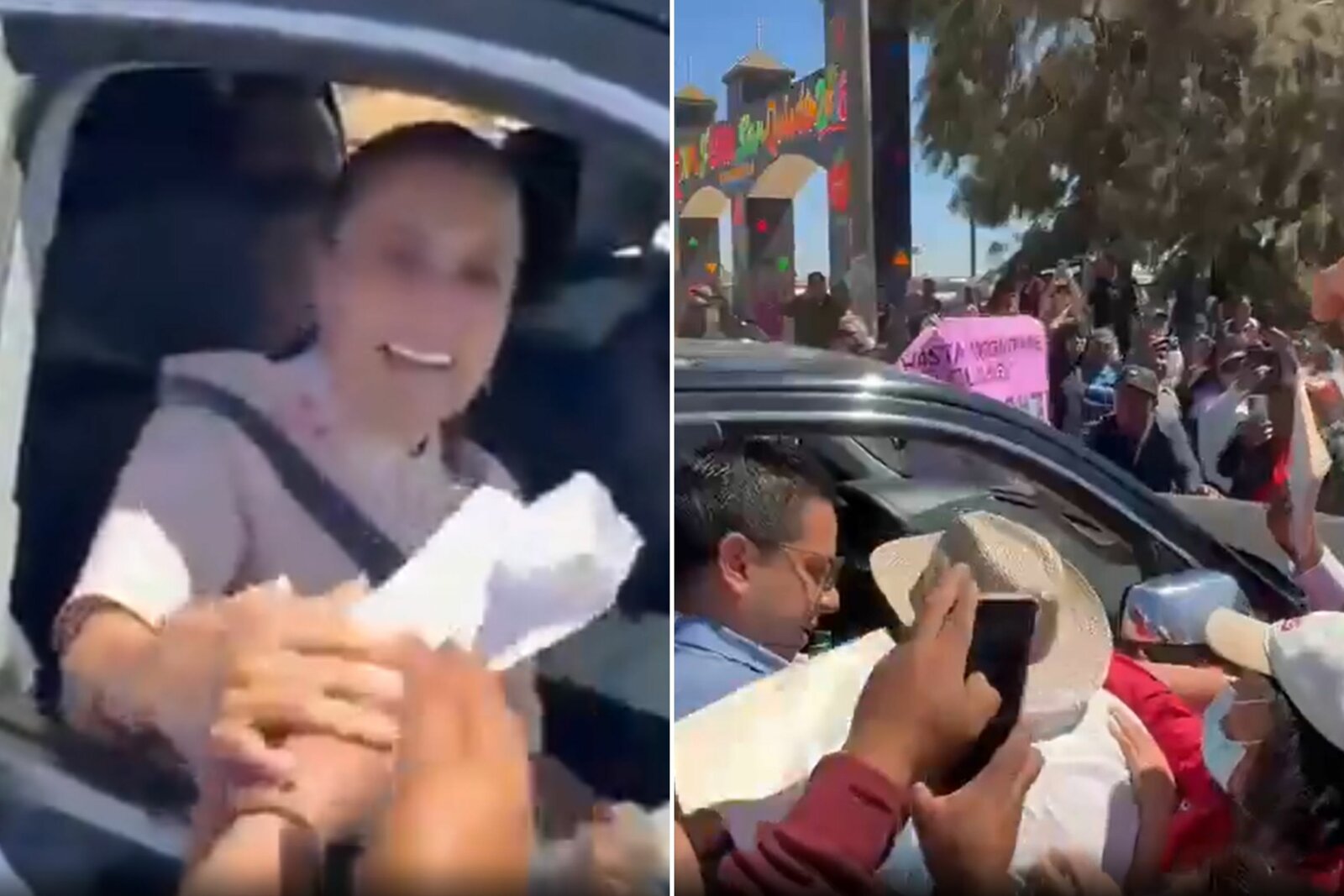 CNTE y colectivos de búsqueda reciben a Sheinbaum con protestas previo a evento en Baja California