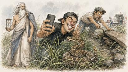 Cronos - Caricatura editorial... Cascabel bajo la lluvia