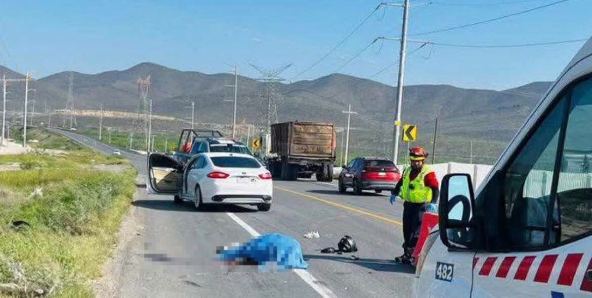 Muere motociclista tras accidente en la carretera 57 rumbo a Monclova