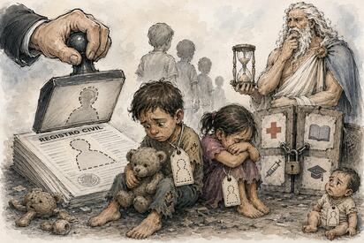 Cronos - Caricatura editorial... “Nacer no basta cuando el sistema no te reconoce”