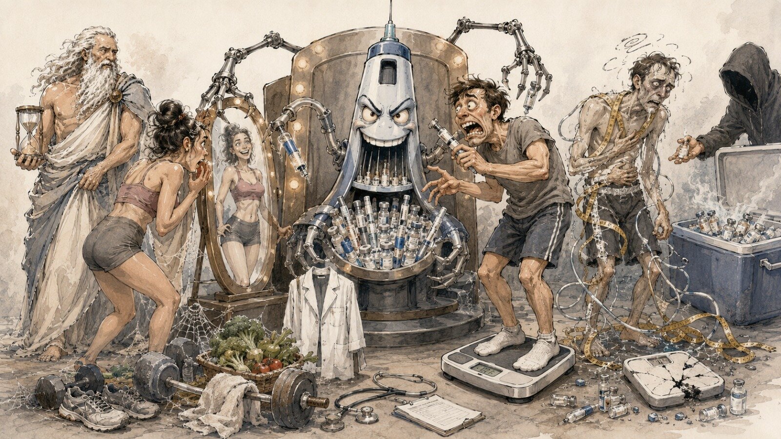Caricatura editorial... “La trampa del cuerpo perfecto”