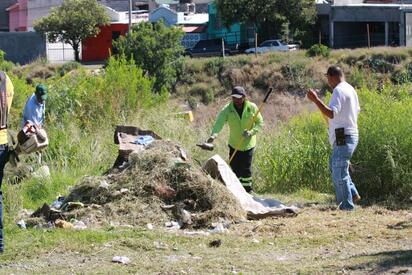 Ejecutan labor de limpieza en arroyo y áreas verdes de Saltillo