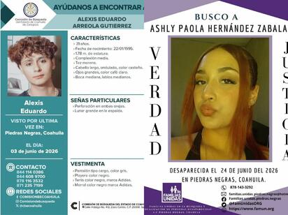 Persisten dos búsquedas de personas desaparecidas en Piedras Negras