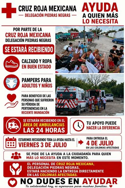 Cruz Roja reabre centro de acopio para apoyar a familias afectadas por lluvias