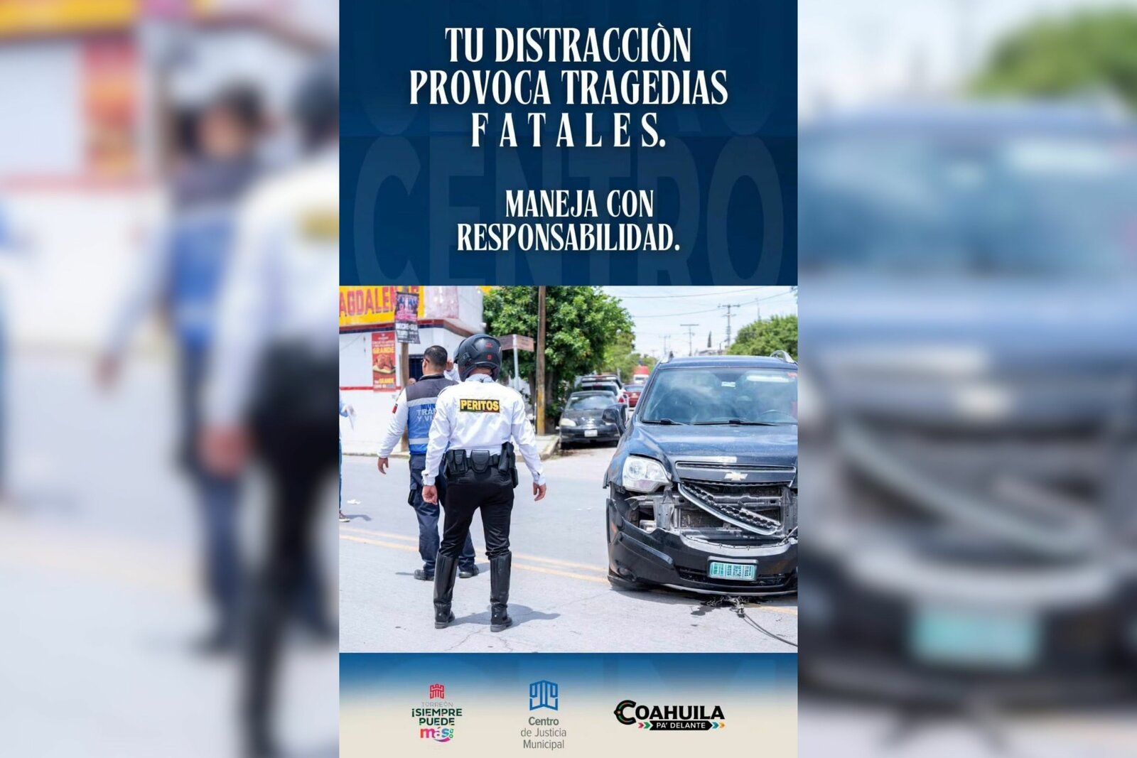 Centro de Justicia Municipal impulsa campaña de concientización para evitar accidentes viales