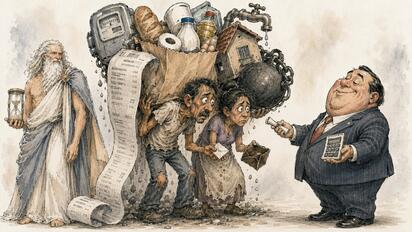 Cronos - Caricatura editorial... Aprender a gastar… sin qué gastar