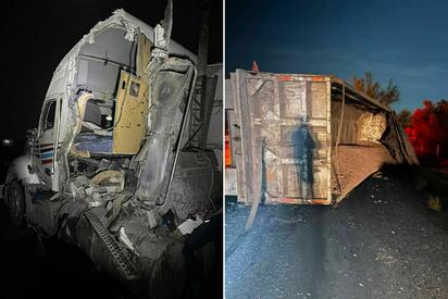 Pasajeros escapan de una tragedia tras brutal choque entre autobús y tráiler en la carretera 53