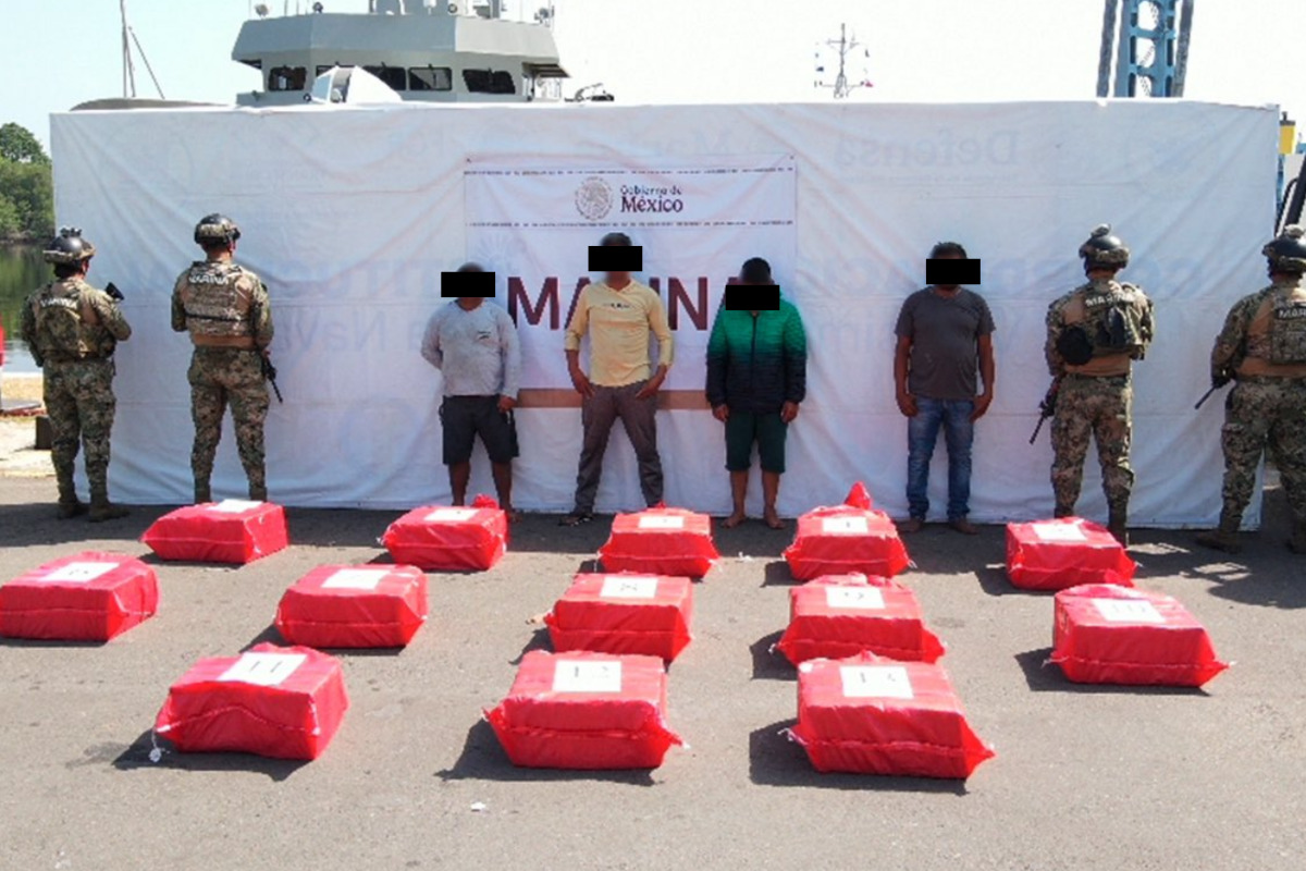 Marina decomisa más de una tonelada de cocaína en Chiapas