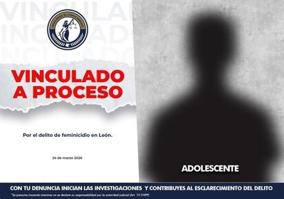 Adolescente de 17 años es sentenciado a 3 años y 6 meses por feminicidio de su pareja en Guanajuato