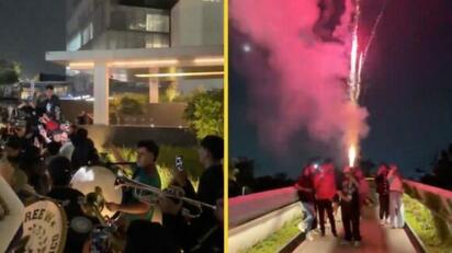 Aficionados mexicanos llevan serenata a la selección de Inglaterra