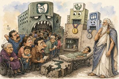 Cronos - Caricatura editorial... El sistema reprobado