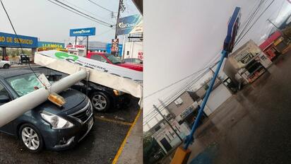 Tormenta eléctrica sorprende a Monclova y deja daños en distintos puntos de la ciudad