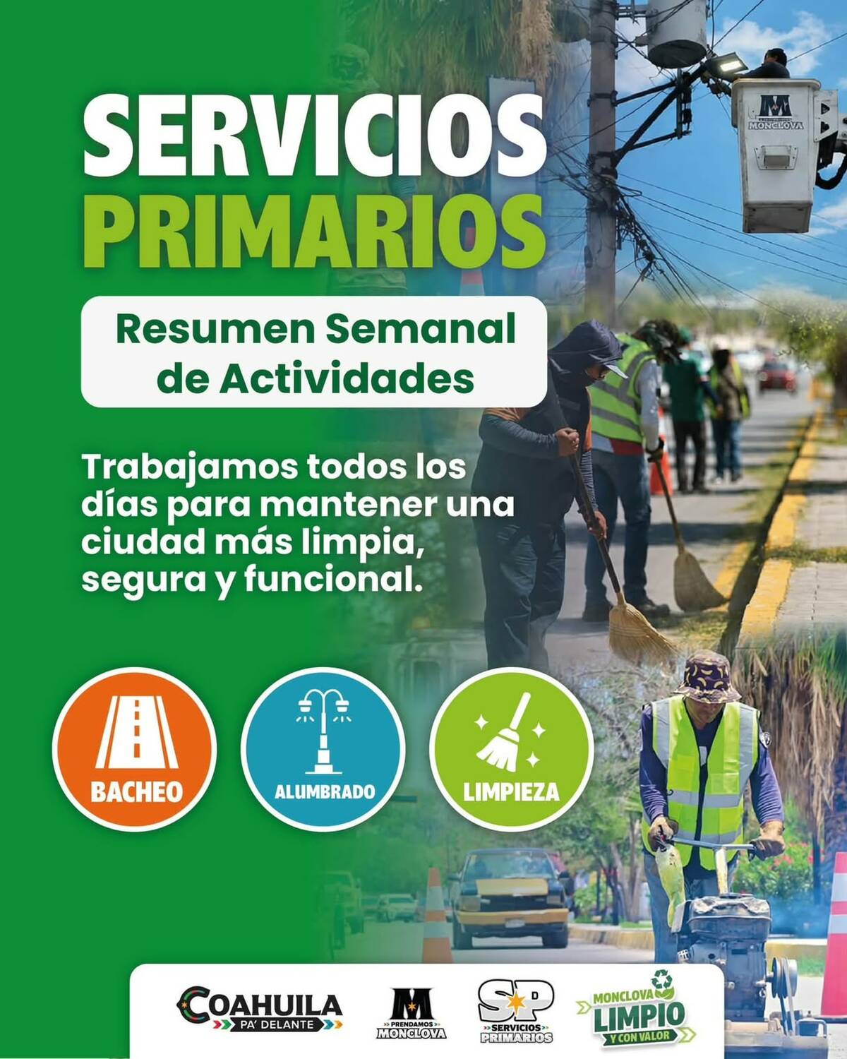 Carlos Villarreal refuerza servicios públicos en las colonias de Monclova