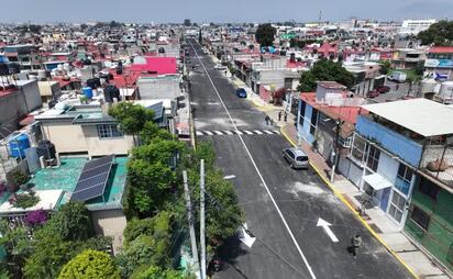 Repavimentan tres calles de Rinconada de Aragón en Ecatepec