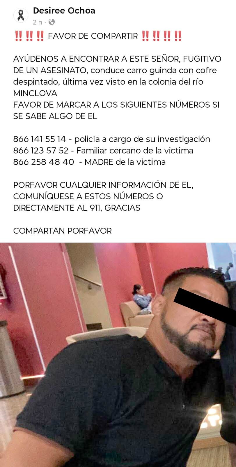 Confirman feminicidio en Monclova; su pareja es el principal sospechoso