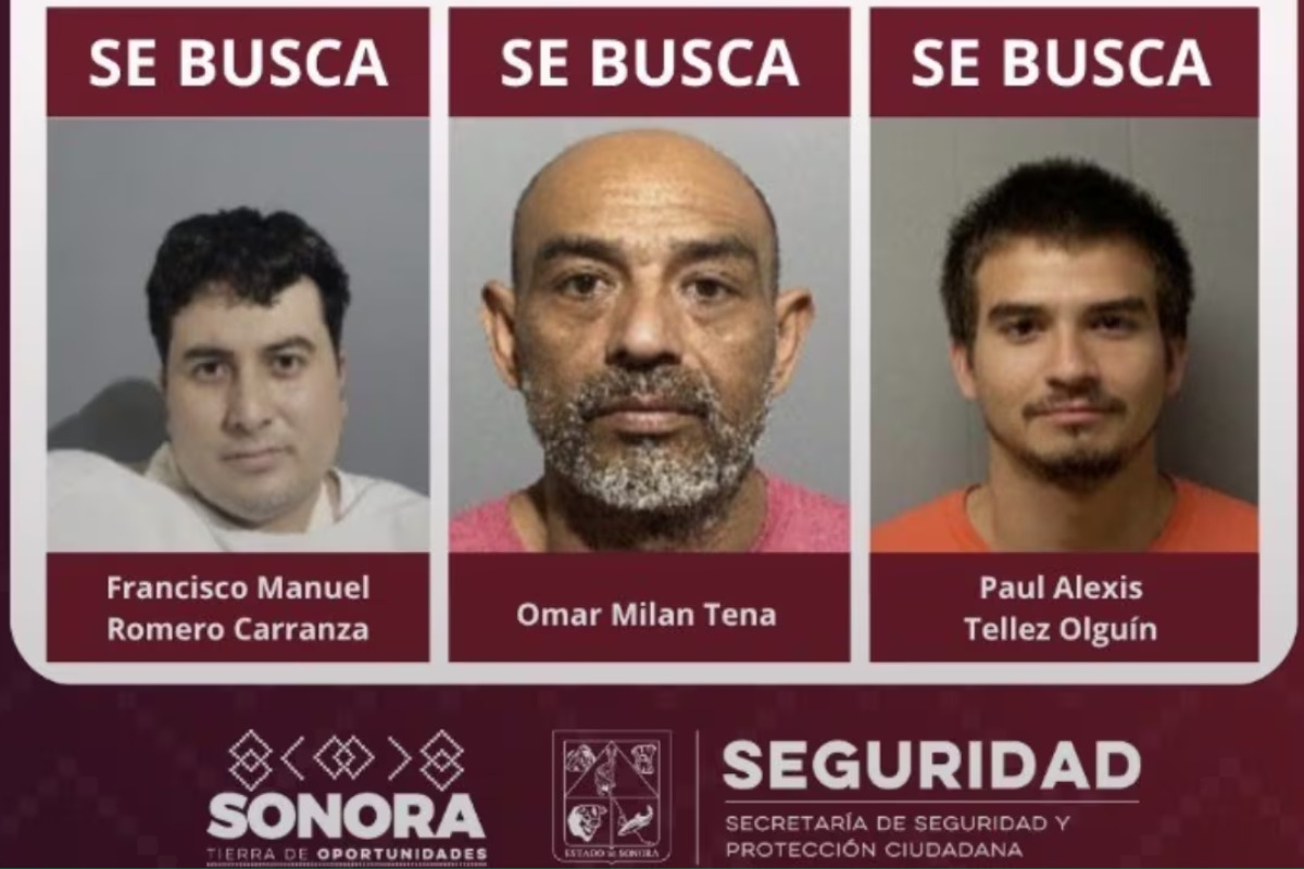 Ofrecen 1 millón de pesos para capturar a los reos fugados de Hermosillo