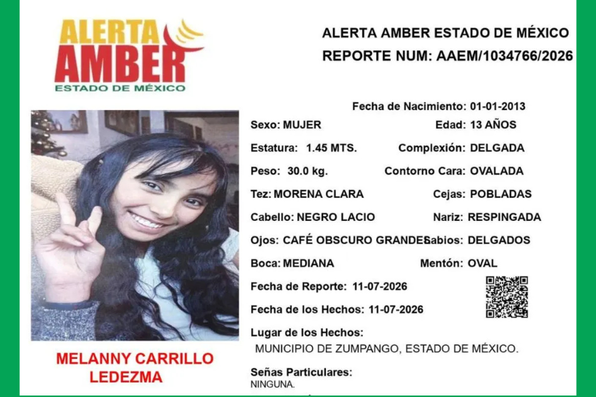Buscan a Melanny Carrillo Ledezma, menor desaparecida en el Estado de México