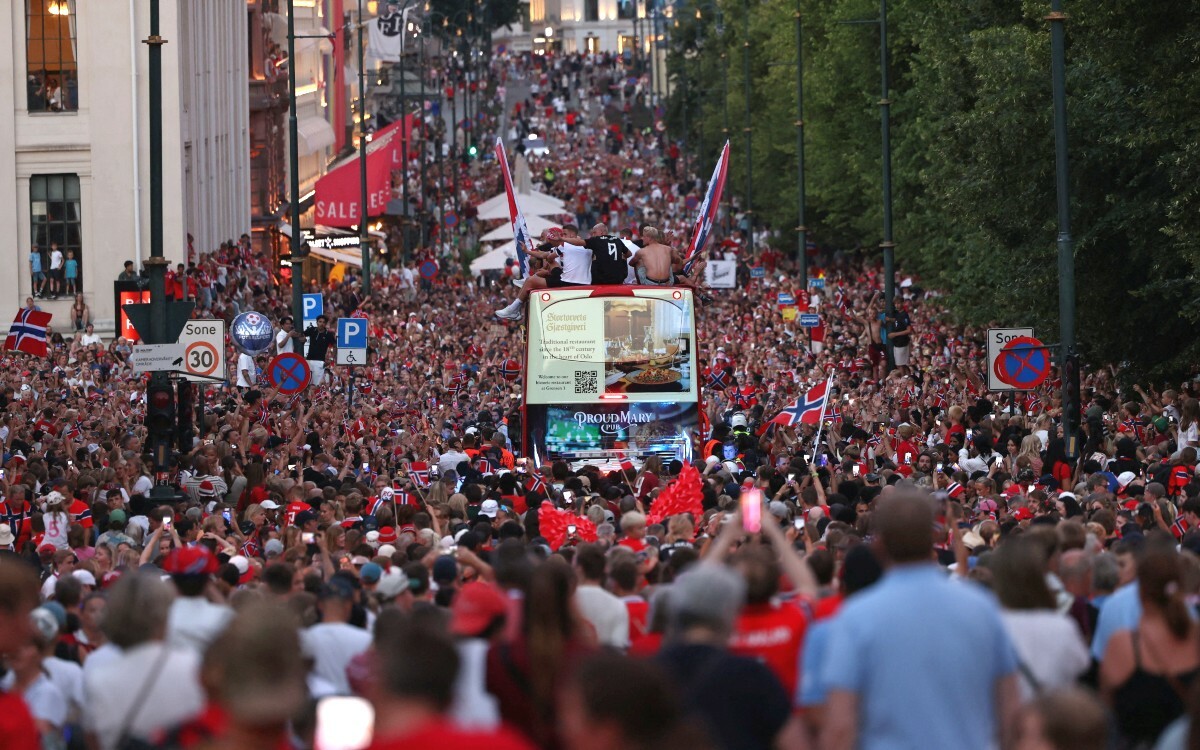 Noruega celebra a su selección tras actuación en Mundial