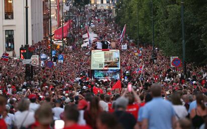 Noruega celebra a su selección tras actuación en Mundial