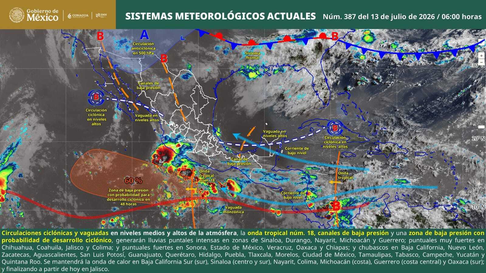 Mantiene Coahuila vigilancia por lluvias fuertes a muy fuertes y riesgo de inundaciones repentinas 