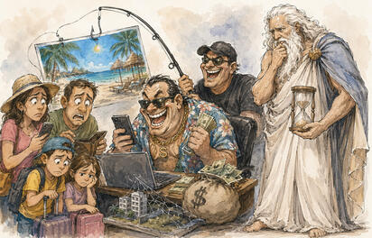 Cronos - Caricatura editorial... Paquetes... de mentiras