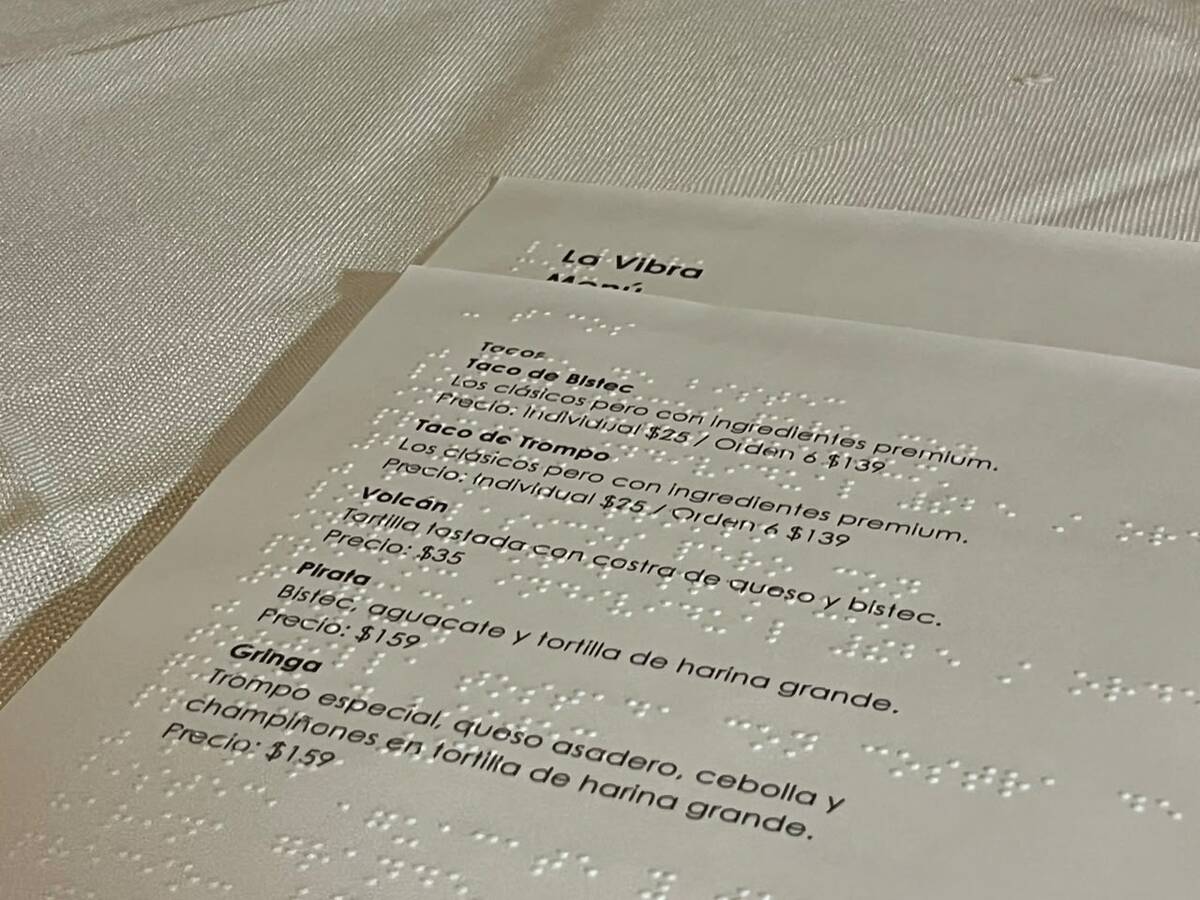 menús Braille