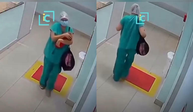 “Lograron detenerla; el hecho ocurrió en Brasil”: captan el momento en que una enfermera intenta sacar a una recién nacida de un hospital