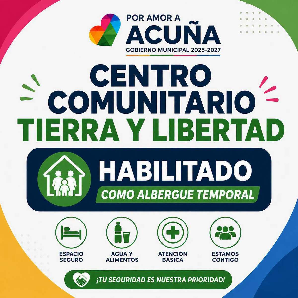 Protección Civil mantiene disponible albergue para familias afectadas por lluvias
