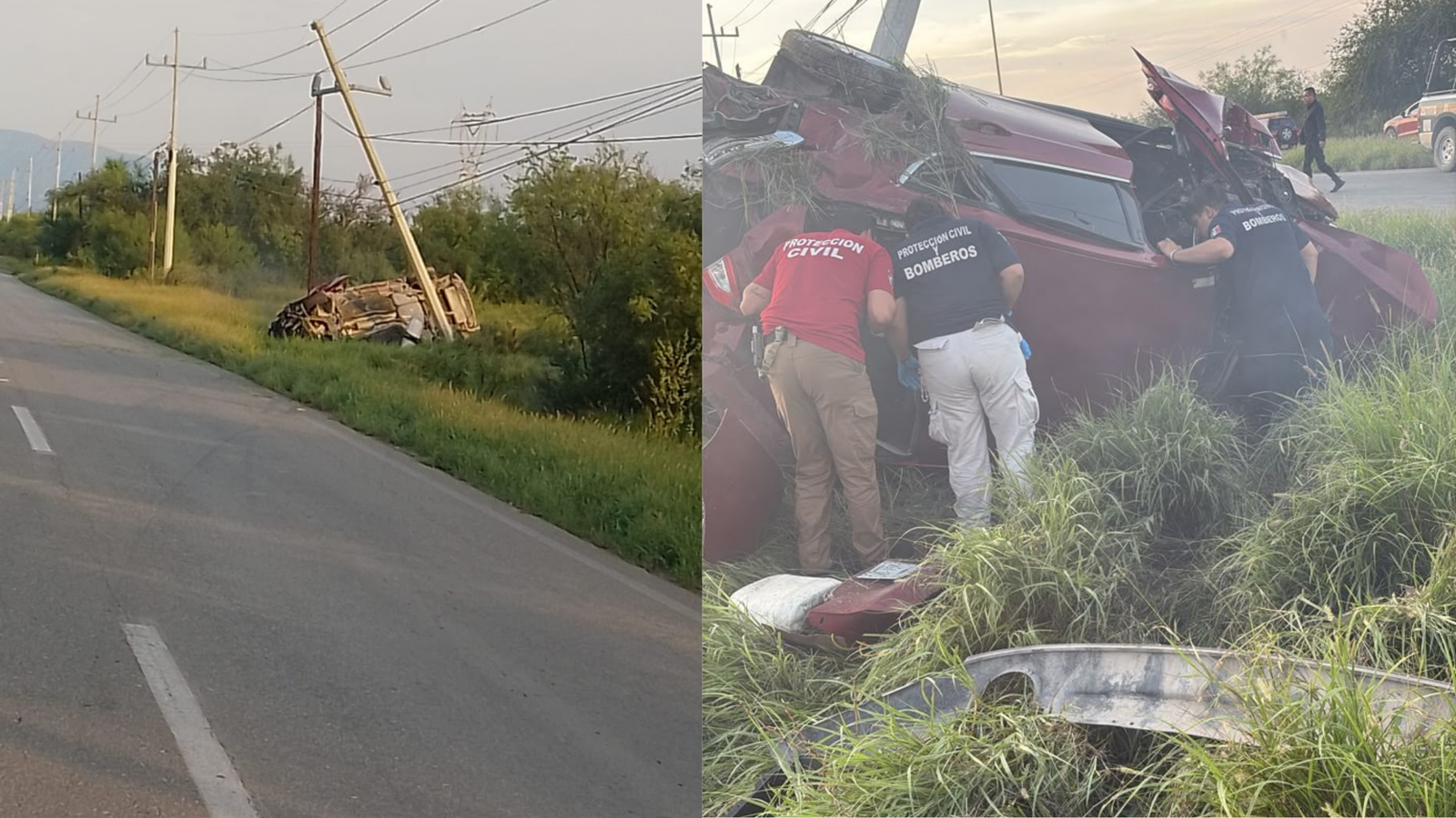 Muere conductor tras volcar y chocar contra un poste en la carretera 30